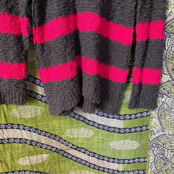 NWOT Free People Pink and Gray Songbird Striped Sweater Size Medium - Picture 8 of 14